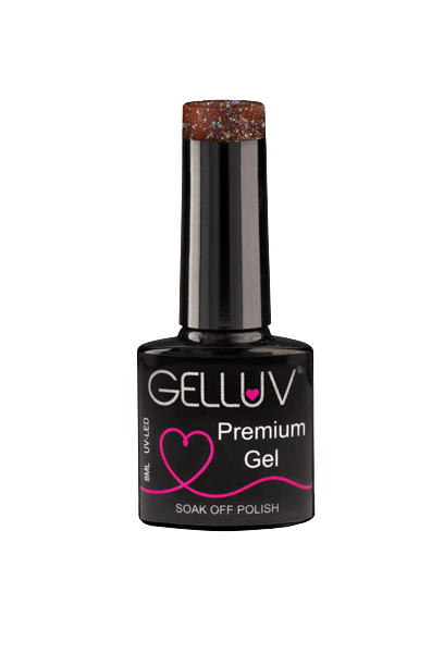 Gelluv Warm Chestnut All that Glitters Collection Gel Polish 8ml