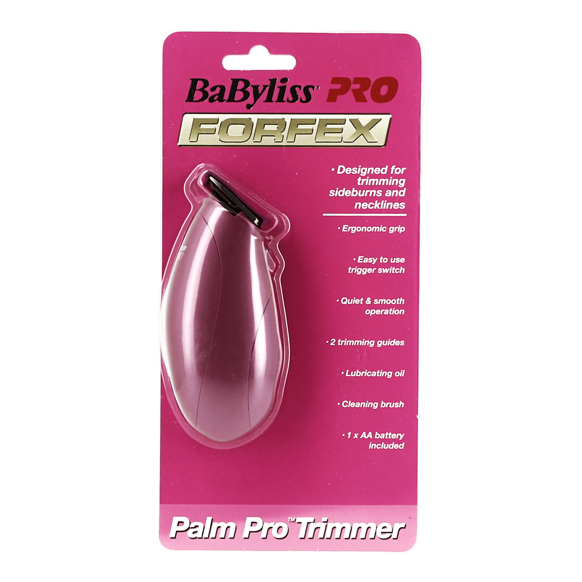 BaByliss Pro Forfex Palm Pro Trimmer Silver Hot Pink