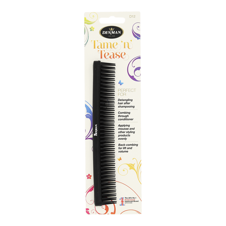 Denman D12 Tame 'n' Tease Brush Black