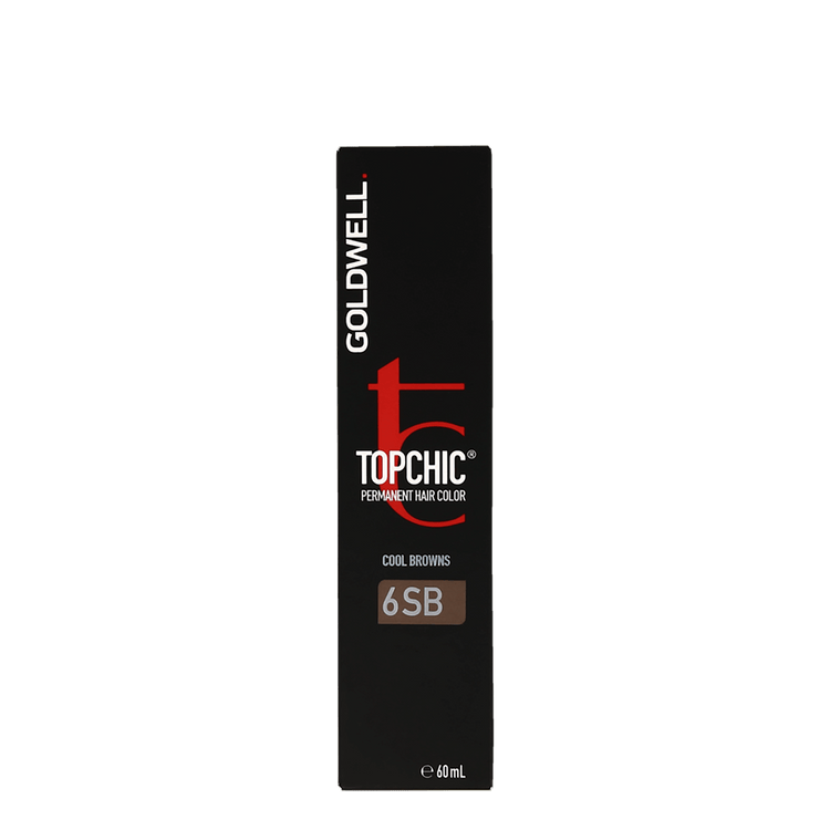 Goldwell Topchic Cool Browns Silver Brown 6SB Permanent Hair Color 60ml