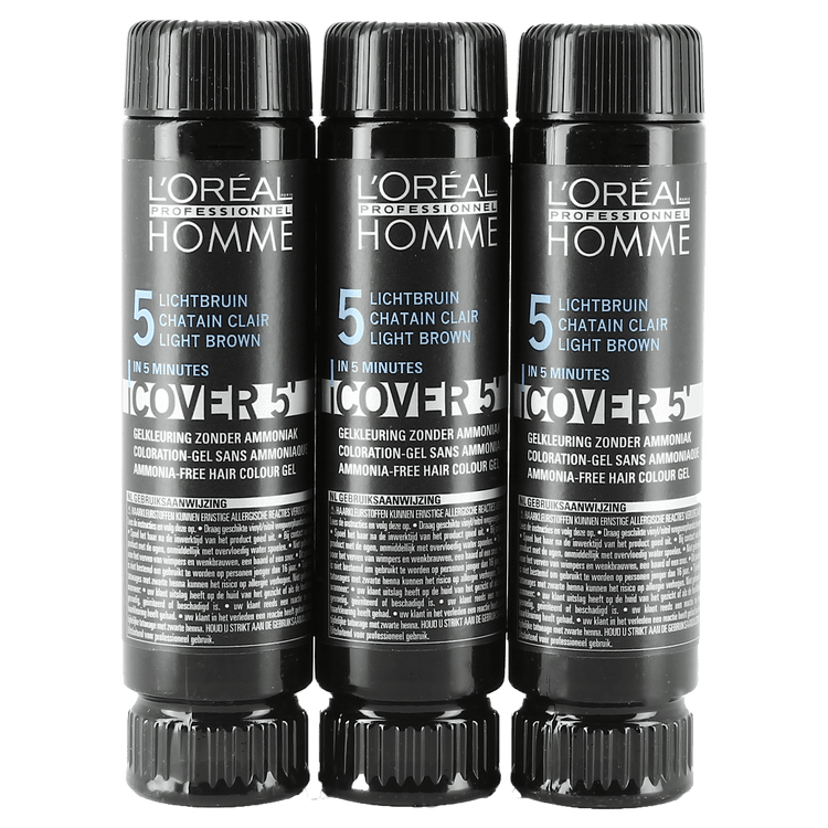 L'Oreal Professionnel Homme Cover Grey Cover No 5 Light Brown 3 x 50ml