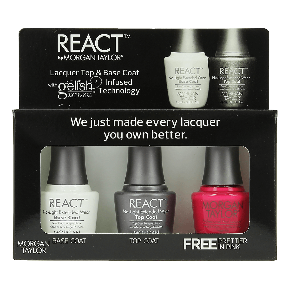 Morgan Taylor REACT Lacquer Top & Base Coat Kit