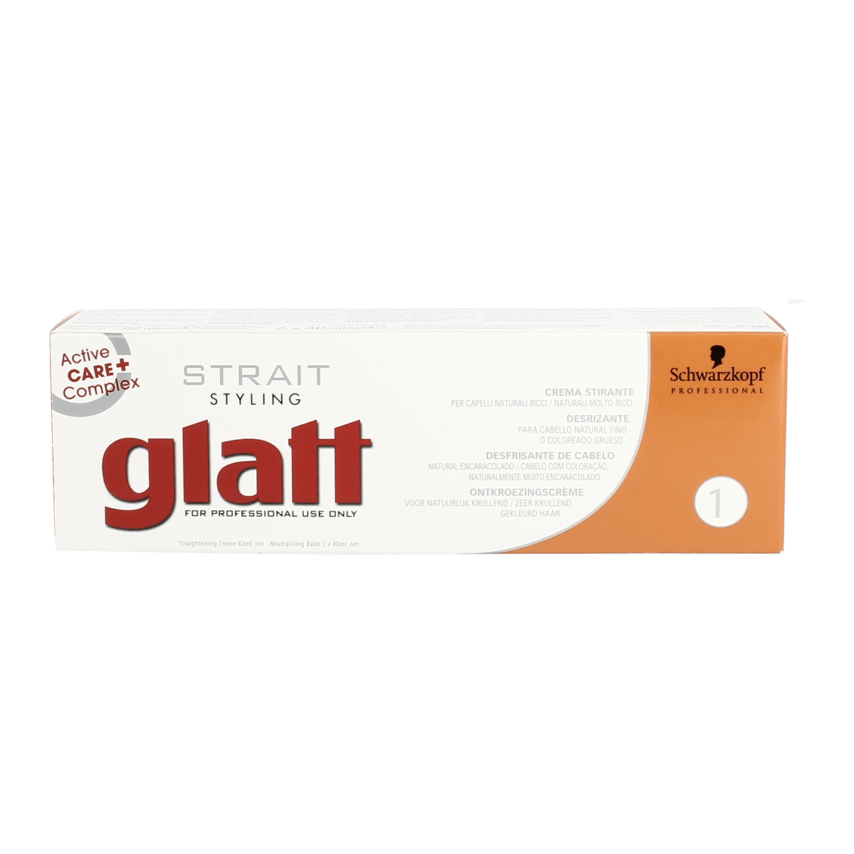 Schwarzkopf Strait Styling Glatt No 1 Straightening Creme for Curly Coloured Hair 2 x 40ml, 1 x 82m
