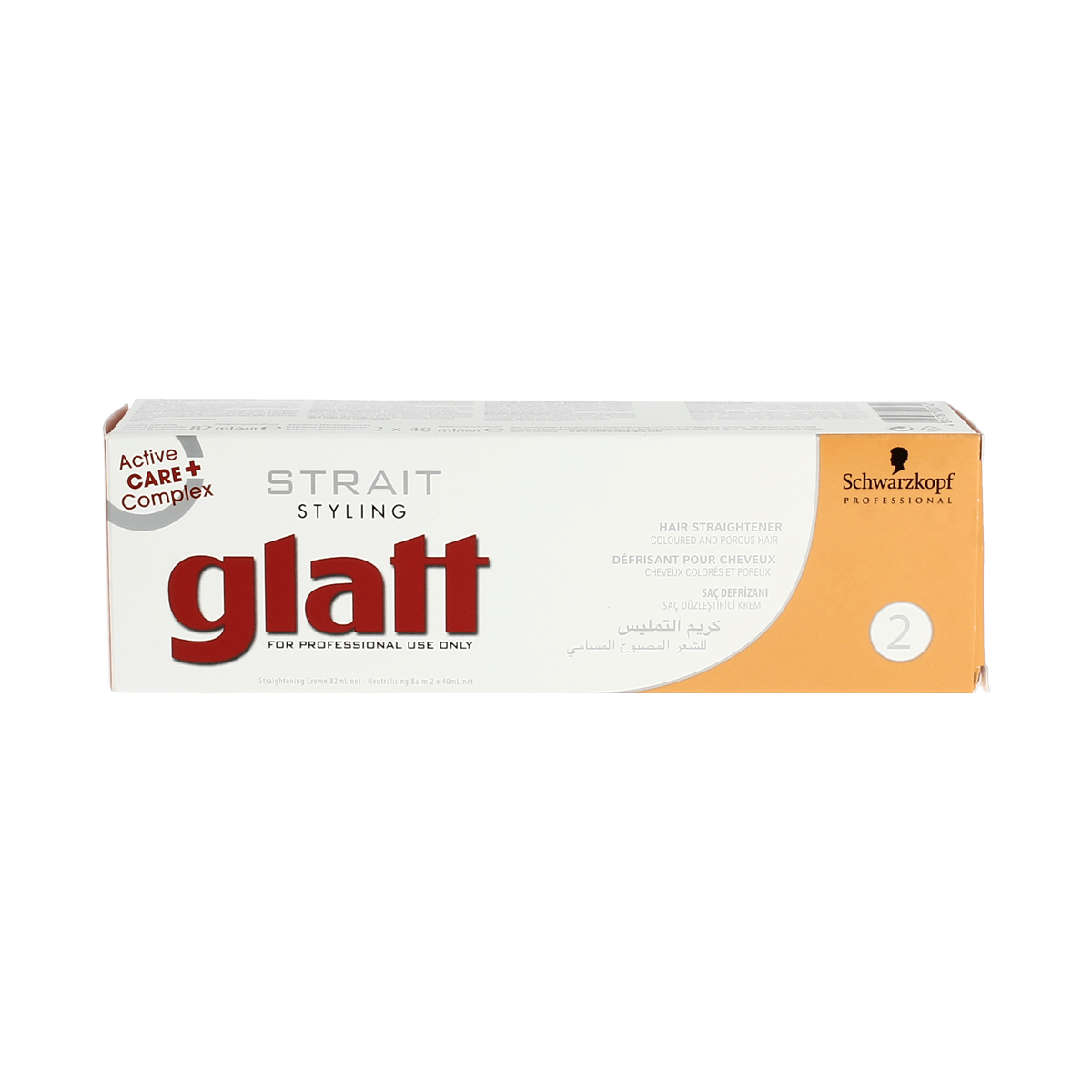 Schwarzkopf Strait Styling Glatt No 2 Straightening Creme for Coloured Porous Hair 2 x 40ml, 1 x 82