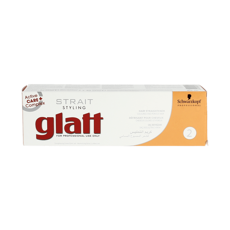 Schwarzkopf Strait Styling Glatt No 2 Straightening Creme for Coloured Porous Hair 2 x 40ml, 1 x 82