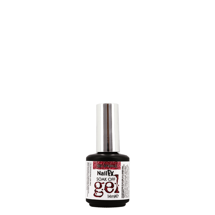 The Edge Nails NailFX Red Sparkle Soak Off Gel 14ml
