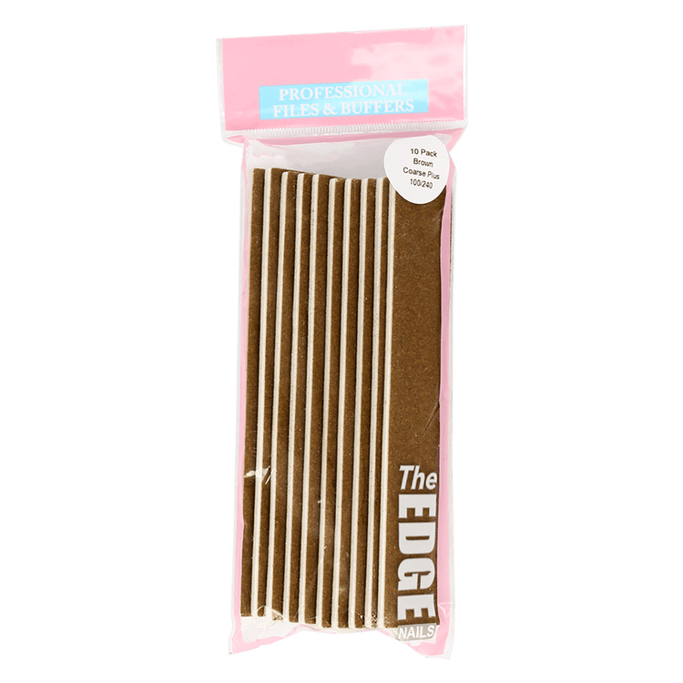 The Edge Nails Brown Coarse Plus Files 100/240 (10 Pack)