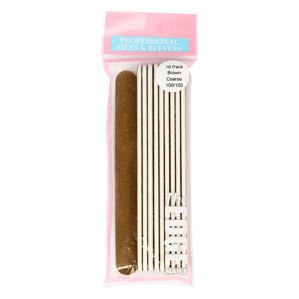 The Edge Nails Brown Coarse Files 100/100 (10 Pack)