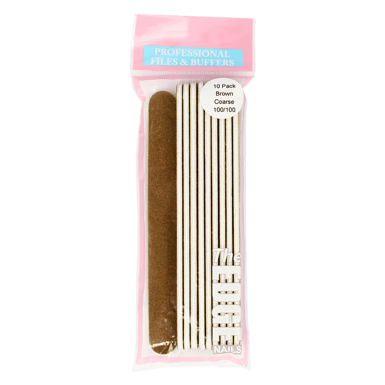 The Edge Nails Brown Coarse Files 100/100 (10 Pack)