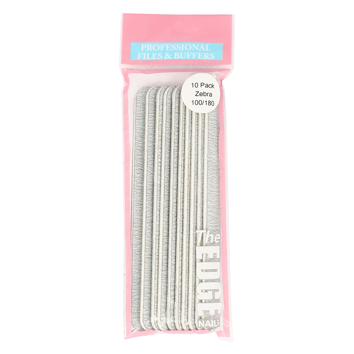 The Edge Nails Zebra Files 100/180 (10 Pack)