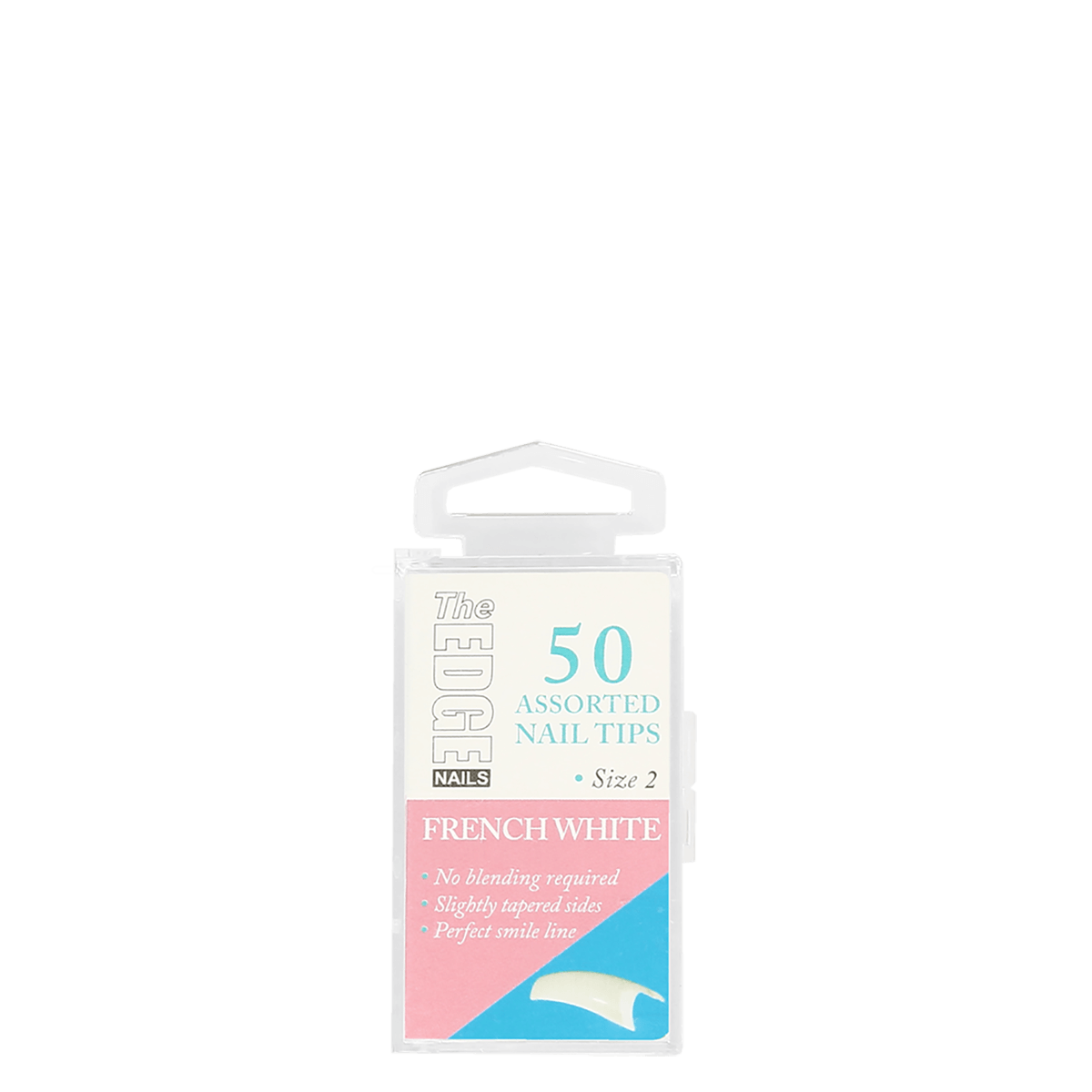 The Edge Nails French White Assorted Nail Tips Size 2 (50 Pack)