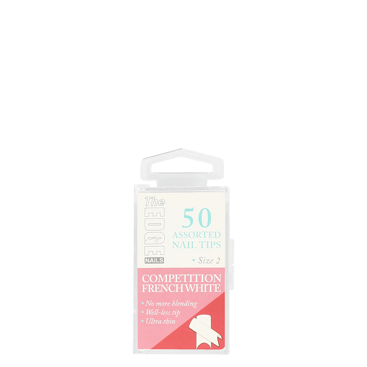 The Edge Nails Competition French White Assorted Nail Tips Size 2 (50 Pack)