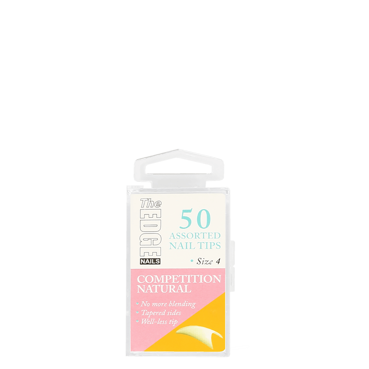 The Edge Nails Competition Natural Assorted Nail Tips Size 4 (50 Pack)