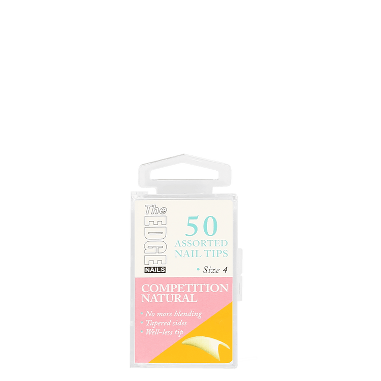 The Edge Nails Competition Natural Assorted Nail Tips Size 4 (50 Pack)