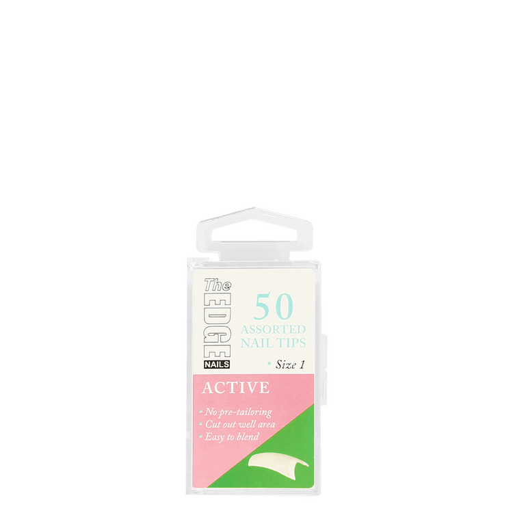 The Edge Nails Active Assorted Nail Tips Size 1 (50 Pack)