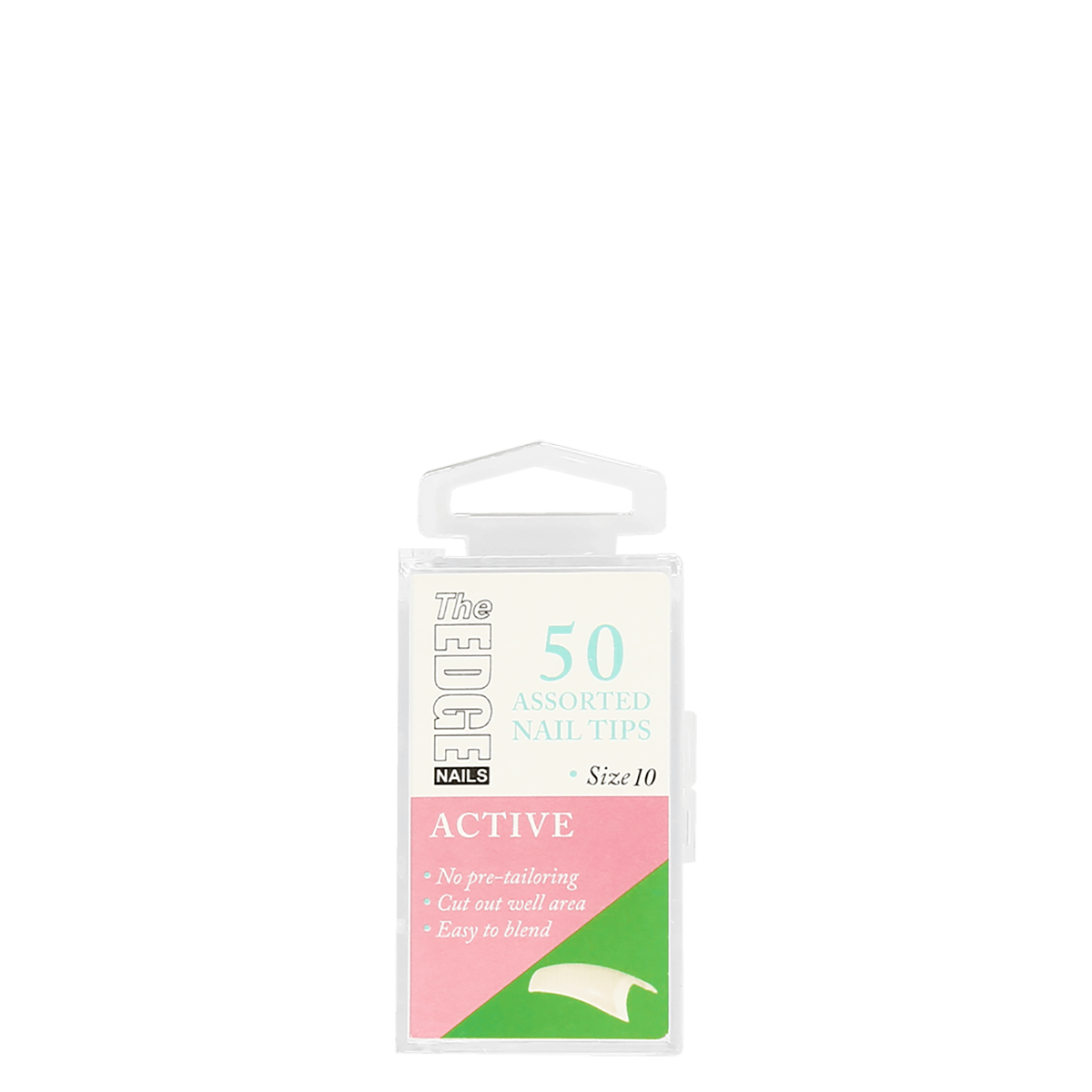 The Edge Nails Active Assorted Nail Tips Size 10 (50 Pack)