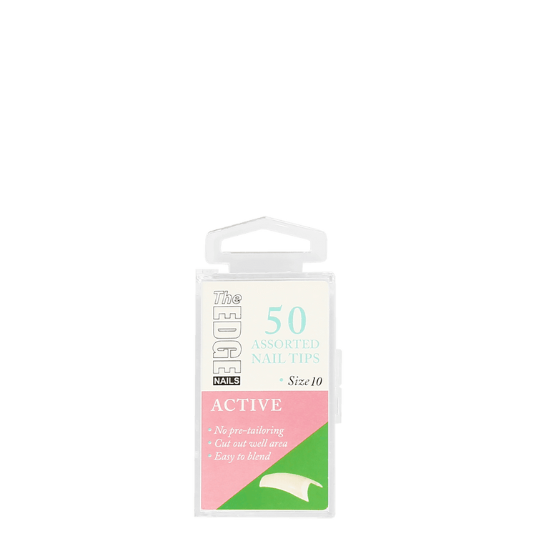 The Edge Nails Active Assorted Nail Tips Size 10 (50 Pack)