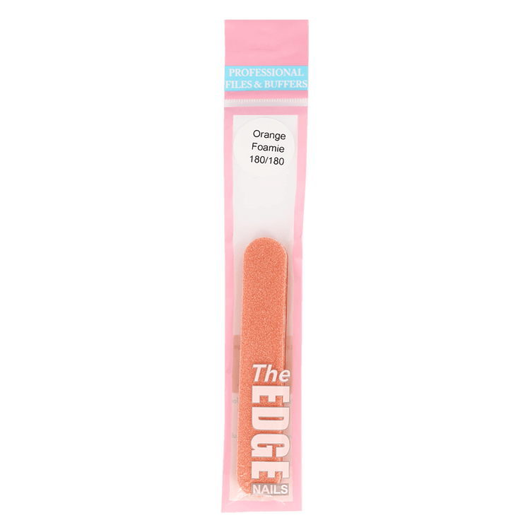 The Edge Nails Orange Foamie 180/180 File