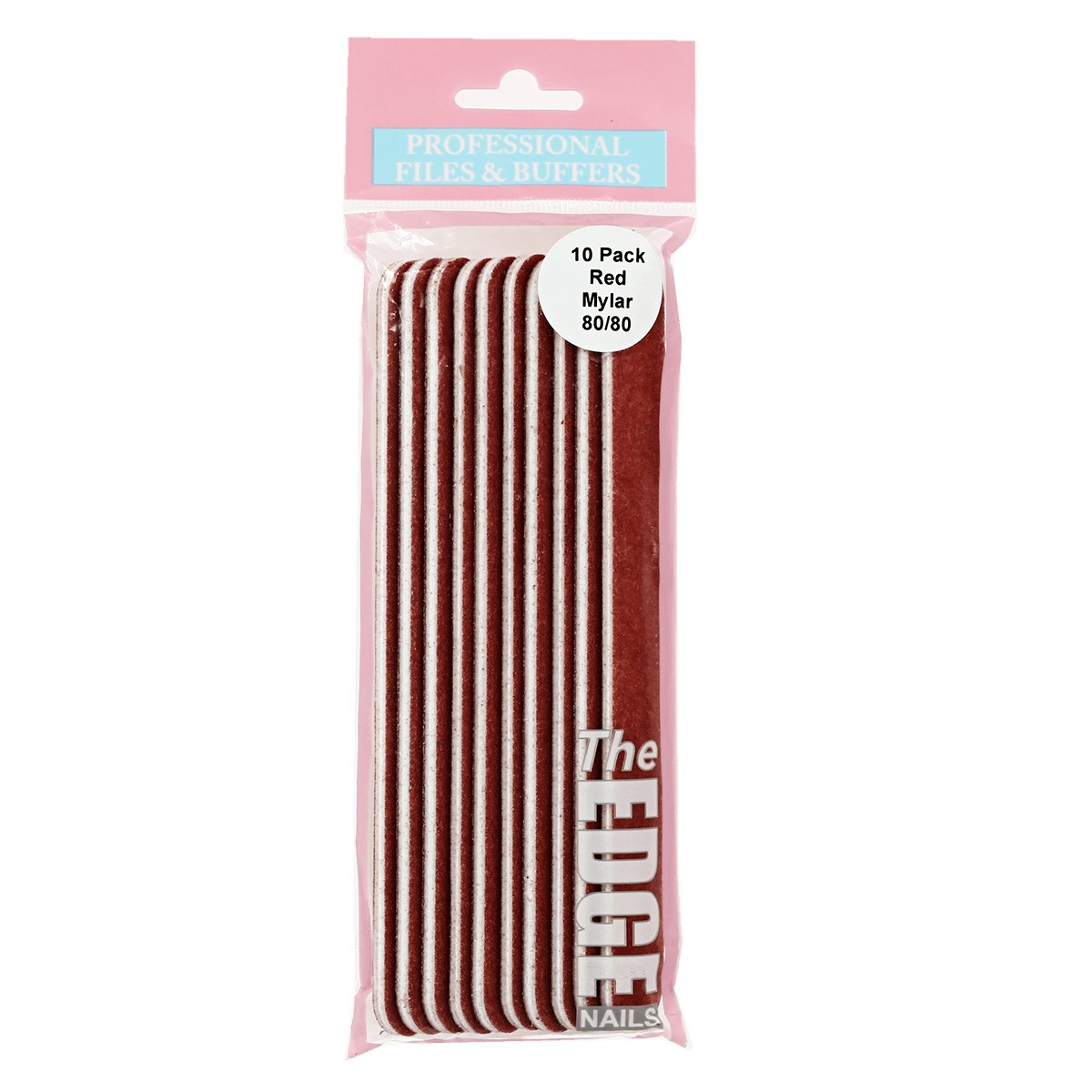 The Edge Nails Red Mylar Files 80/80 (10 Pack)