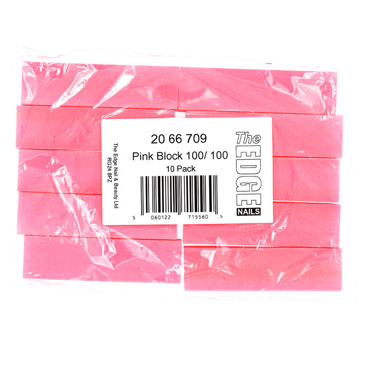 The Edge Nails Pink Sanding Block (10 Pack) 100/100