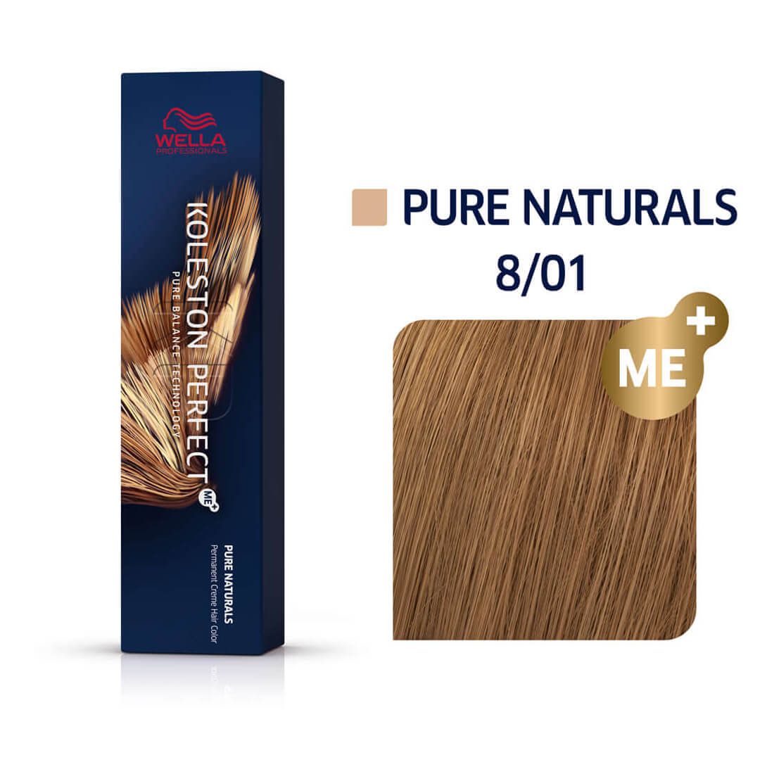 Wella Koleston Perfect Me+ Pure Naturals 8/01 Light Blonde/Natural Gold 60ml