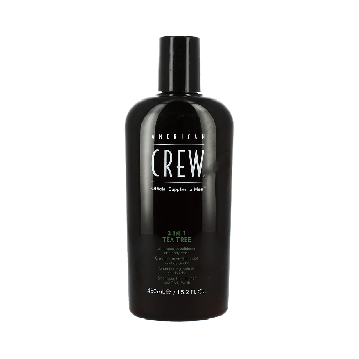 American Crew Tea Tree 3-in-1 Shampoo, Conditioner, Bodywash 450ml