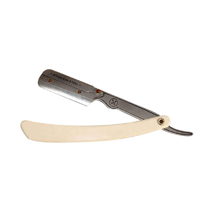 Parker SRW/34R White Resin Handle Clip Type Barber/Straight Razor