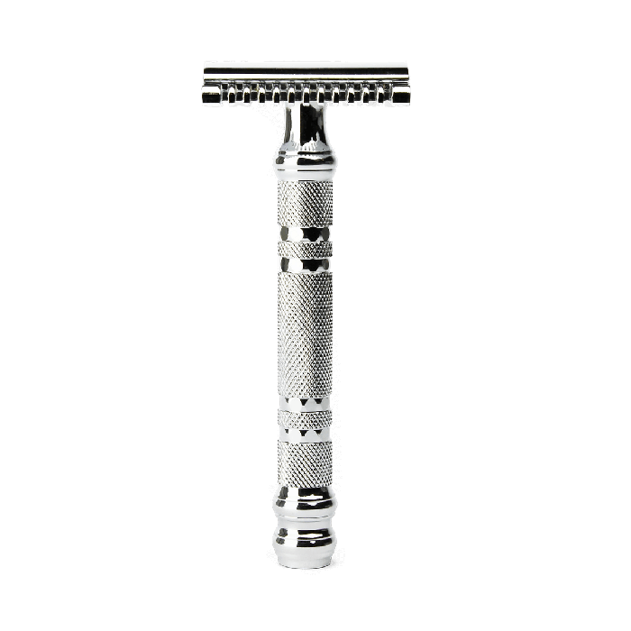 Parker 24C Chrome Handle Open Comb 3 Piece Safety Razor