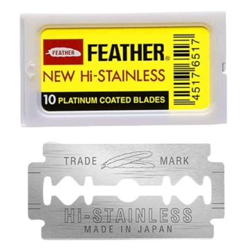 Feather Hi-Stainless Platinum Double Edge Razor Blades (10 Blades)