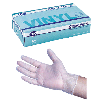 PRO Clear Vinyl Powder Free Gloves (Pack of 100)
