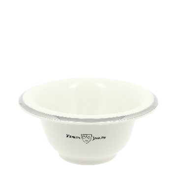 Edwin Jagger Ivory Silver Rimmed Porcelain Shaving Bowl RN117