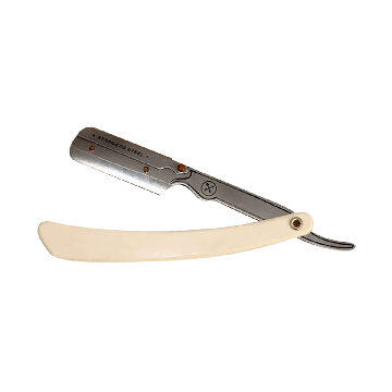 Parker SRW/34R White Resin Handle Clip Type Barber/Straight Razor