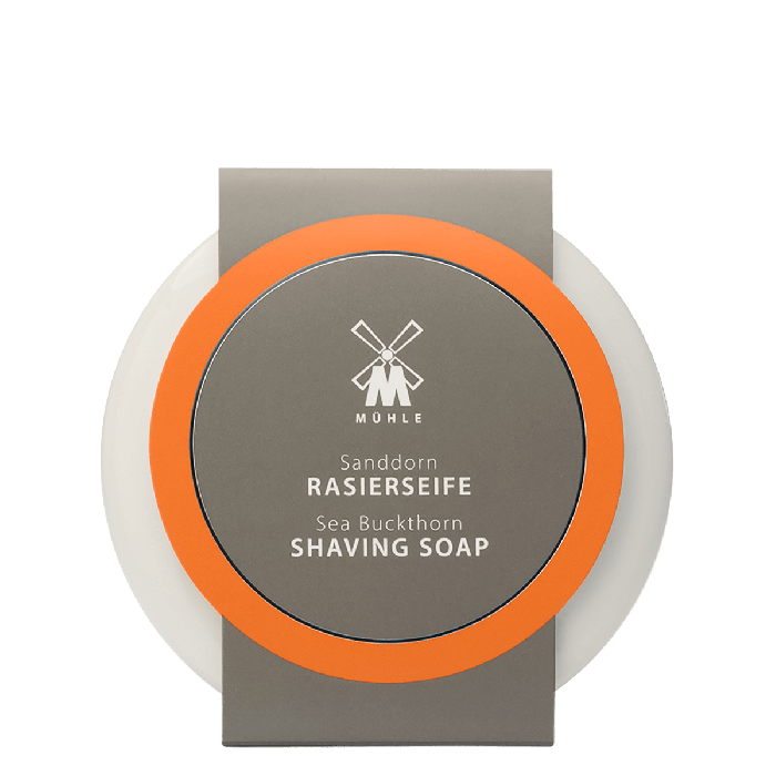 MUHLE RN2SD Shave Care Porcelain Dish & Sea Buckthorn Shaving Soap 65g