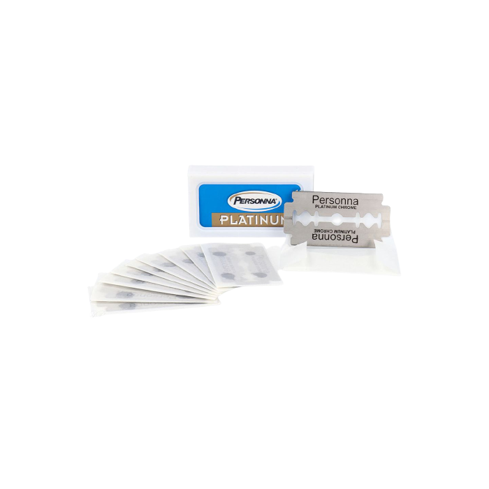 Personna Platinum Chrome Double Edge Razor Blades (10 Blades)