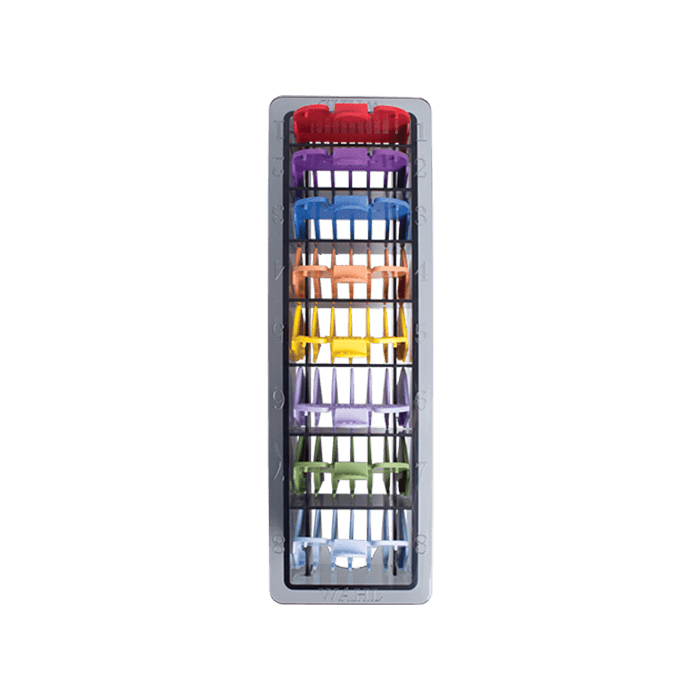 Wahl 3170-800 No.1-8 Coloured Plastic Comb in Caddy